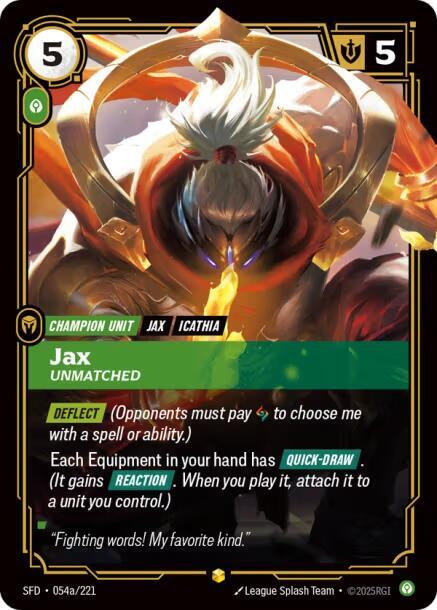 Jax - Unmatched (Alternate Art) #054a/221