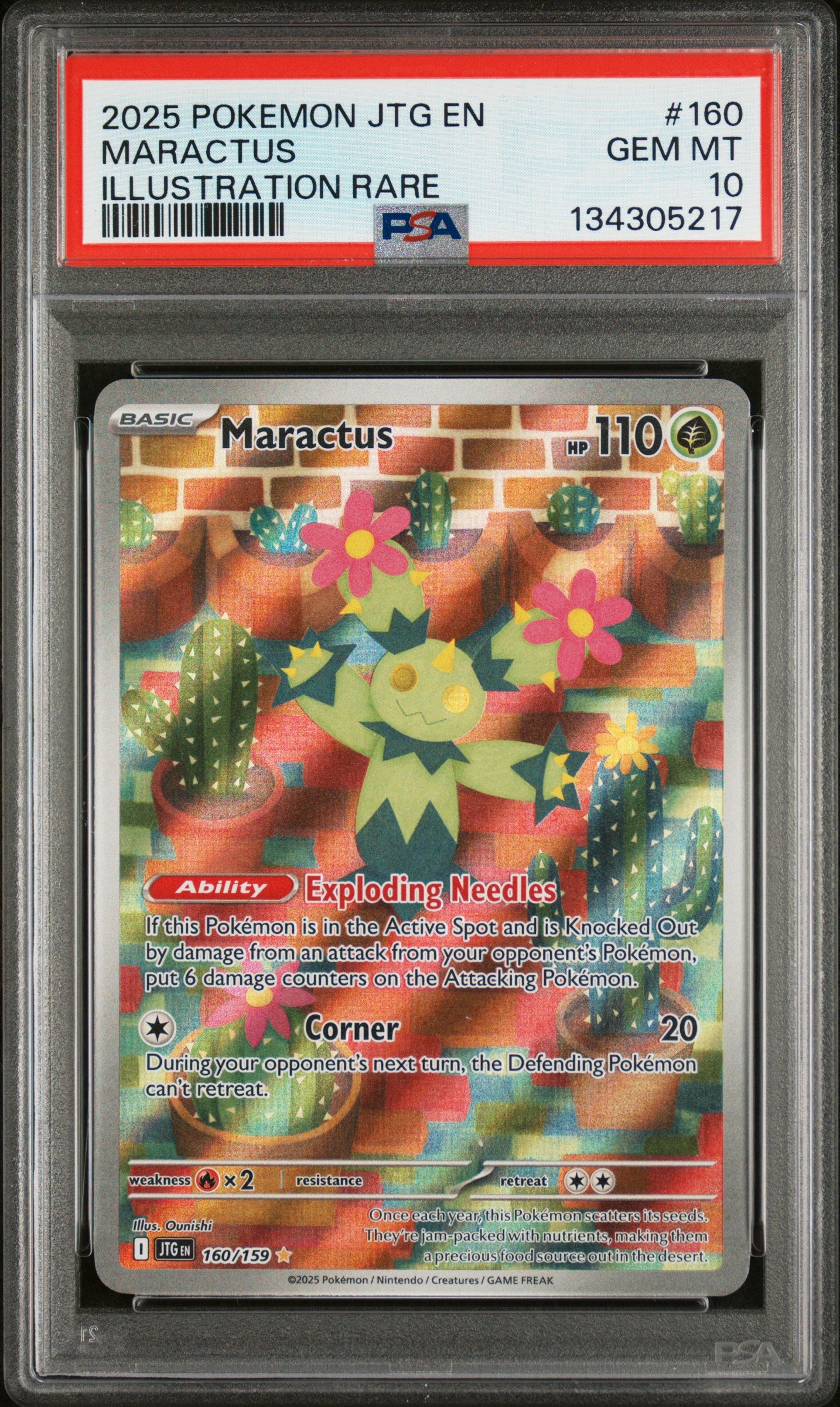PSA GEM MT 10 Maractus 160 ILLUSTRATION RARE English Journey Together Pokemon 2025