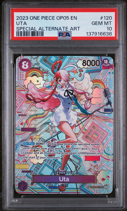 PSA GEM MT 10 Uta 120 SPECIAL ALTERNATE ART English Awakening Of The New Era One Piece 2023