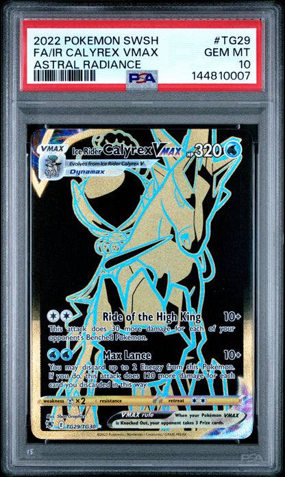 PSA GEM MT 10 Ir Calyrex VMAX TG29 ASTRAL RADIANCE English SWSH Astral Radiance Pokemon 2022