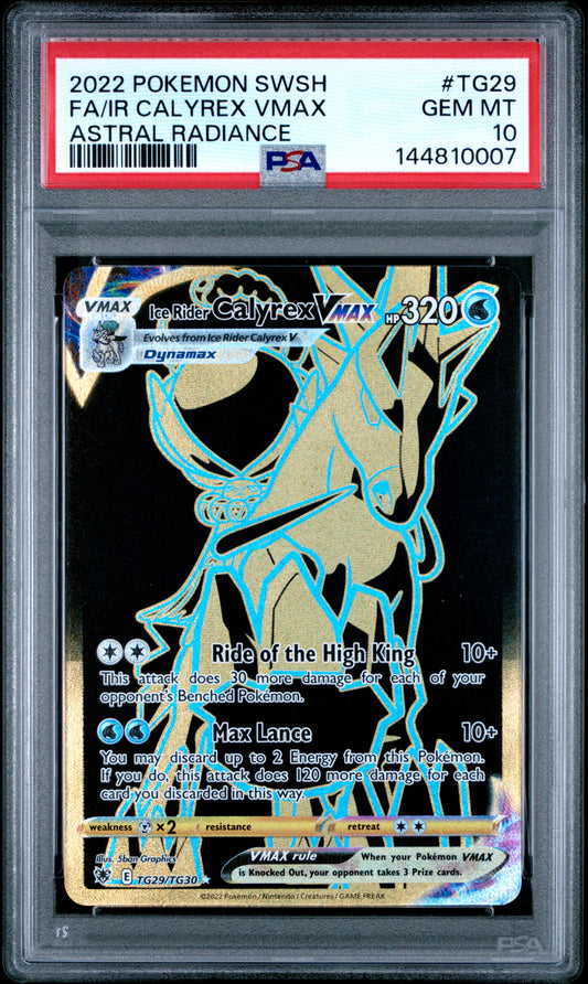 PSA GEM MT 10 Ir Calyrex VMAX TG29 ASTRAL RADIANCE English SWSH Astral Radiance Pokemon 2022