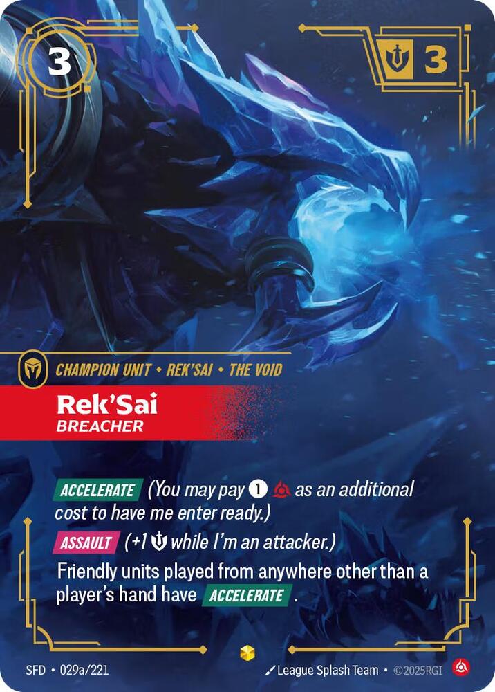Rek'Sai - Breacher (Alternate Art) #029a/221