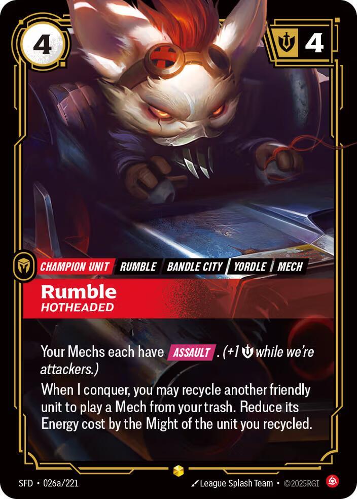 Rumble - Hotheaded (Alternate Art) #026a/221