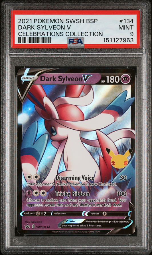 PSA MINT 9 Dark Sylveon V 134 CELEBRATIONS COLLECTION English SWSH Black Star Promo Pokemon 2021