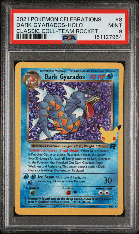 PSA MINT 9 Dark Gyarados Holo 008 CLASSIC COLL-TEAM ROCKET English Celebrations Classic Collection Pokemon 2021