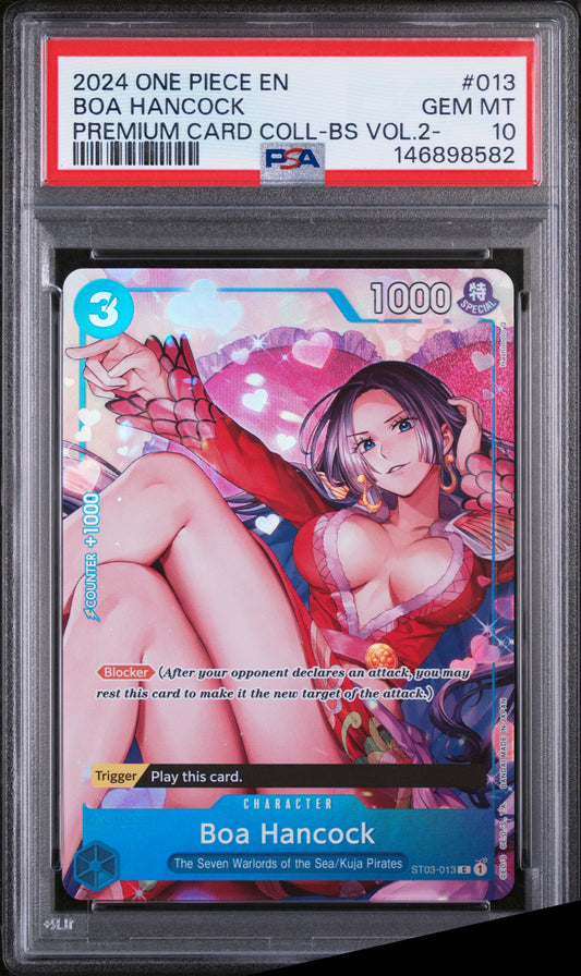 PSA GEM MT 10 Boa Hancock 013 PREMIUM CARD COLL-BS VOL.2- English  One Piece 2024