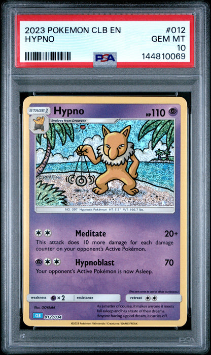 PSA GEM MT 10 Hypno 012  English Trading Card Game Classic Blastoise & Suicune ex Deck Pokemon 2023