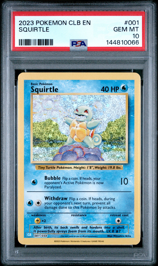 PSA GEM MT 10 Squirtle 001  English Trading Card Game Classic  Pokemon 2023
