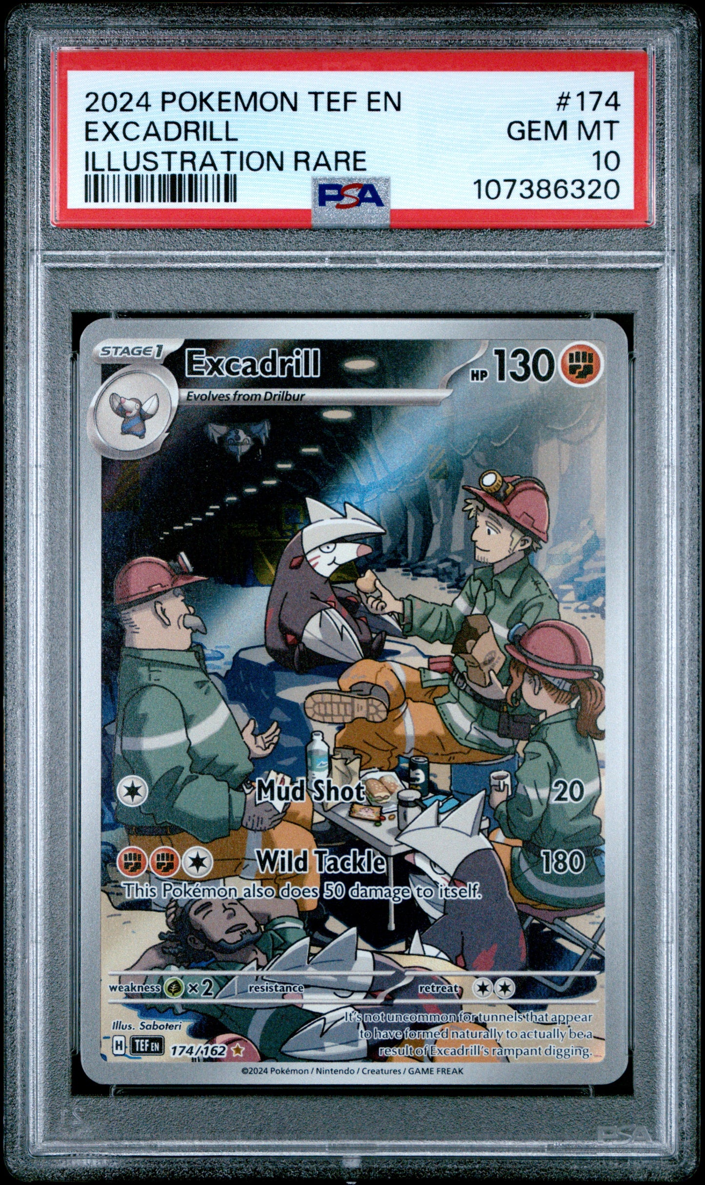 PSA GEM MT 10 Excadrill 174 ILLUSTRATION RARE English Temporal Forces Pokemon 2024