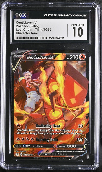 CGC GEM MINT 10 Centiskorch V TG14/TG30 Trainer Gallery Holo English Lost Origin Pokemon 2022