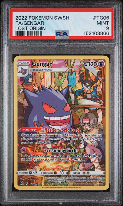 PSA MINT 9 Gengar TG06 LOST ORIGIN English SWSH Lost Origin Pokemon 2022