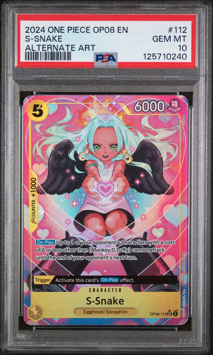 PSA GEM MT 10 S Snake 112 ALTERNATE ART English Two Legends One Piece 2024