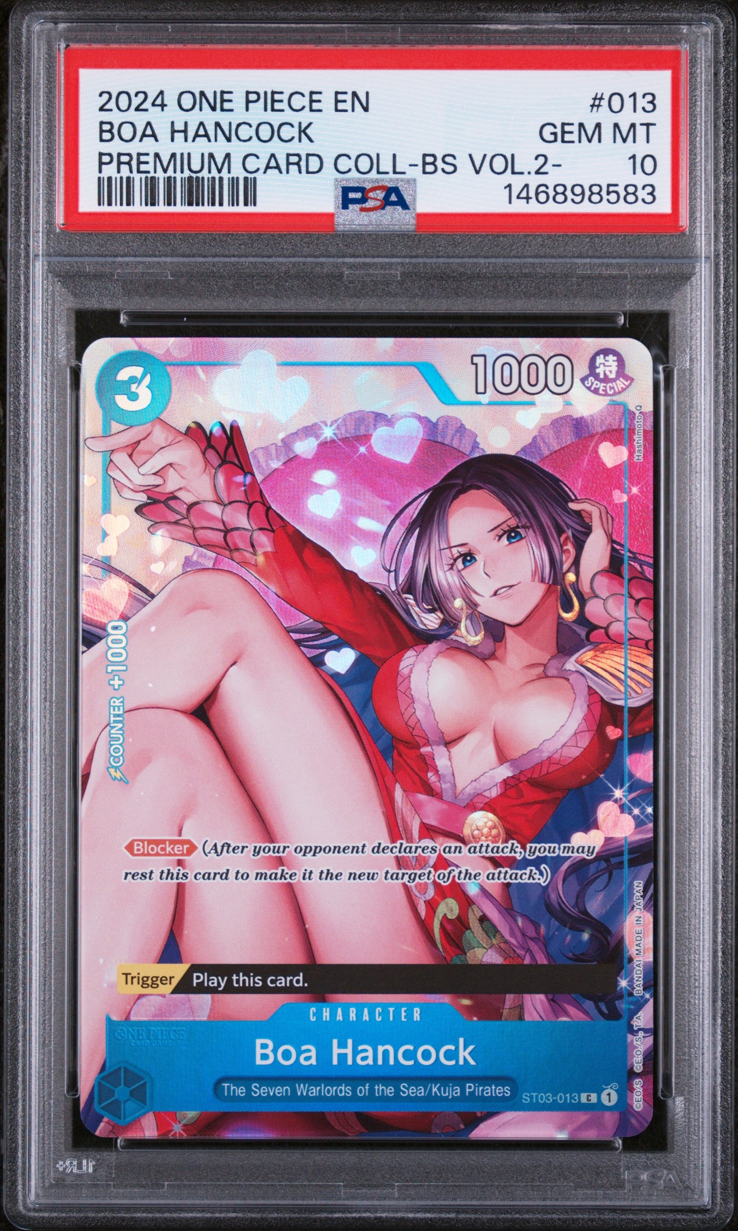 PSA GEM MT 10 Boa Hancock 013 PREMIUM CARD COLL-BS VOL.2- English  One Piece 2024