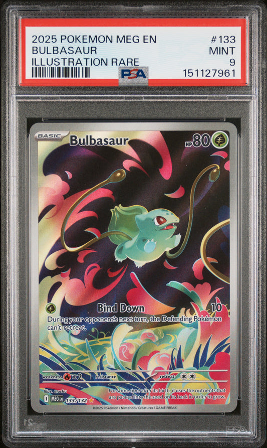 PSA MINT 9 Bulbasaur 133 ILLUSTRATION RARE English Mega Evolution Pokemon 2025