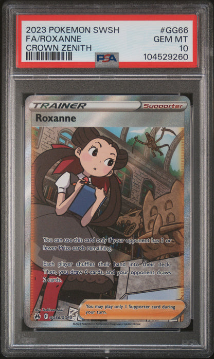 PSA GEM MT 10 Roxanne GG66 CROWN ZENITH English SWSH Crown Zenith Pokemon 2023