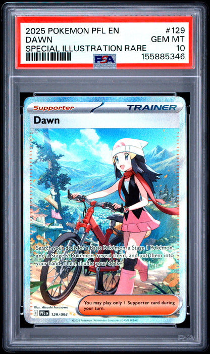 PSA GEM MT 10 Dawn 129 SPECIAL ILLUSTRATION RARE English Phantasmal Flames Pokemon 2025