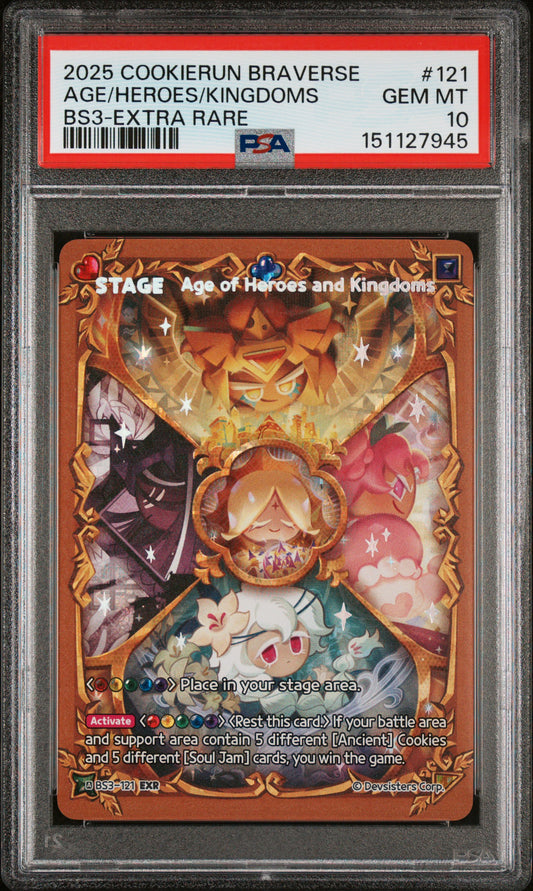 PSA GEM MT 10 Age Of Heroes And Kingdoms 121 EXTRA RARE English Age Of Heroes And Kingdoms CookieRun: Braverse 2025
