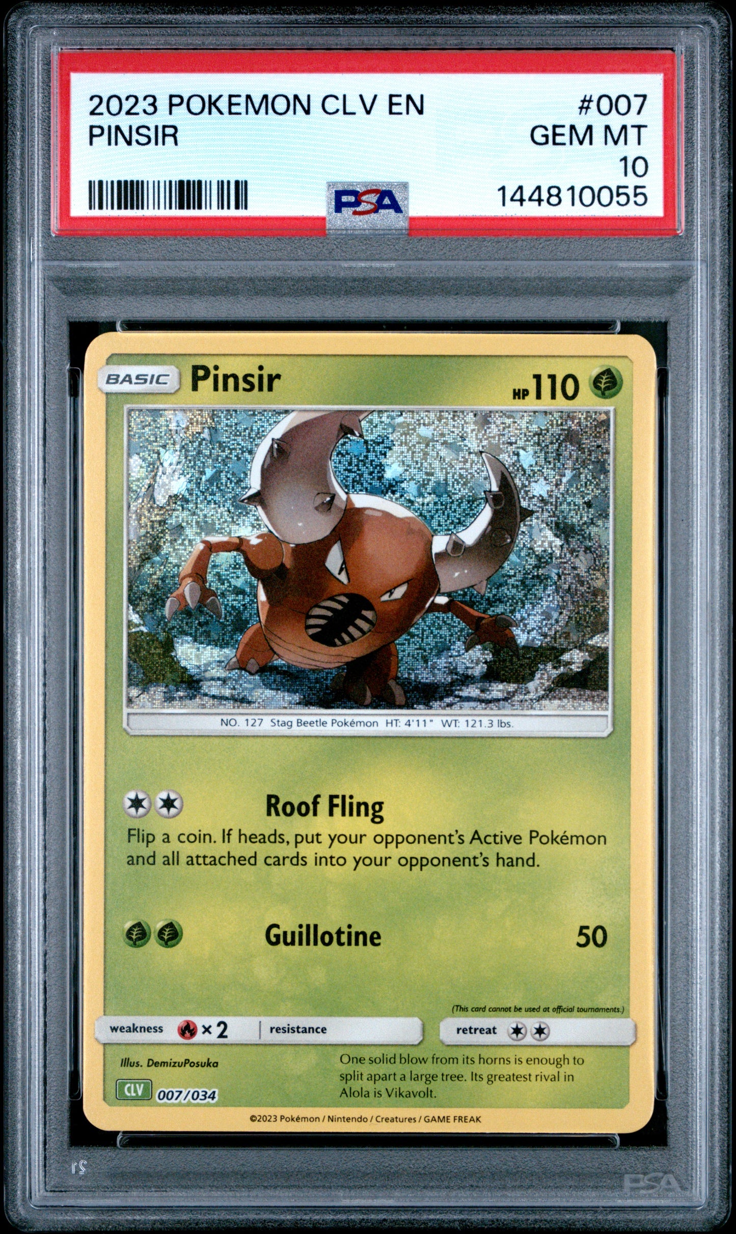 PSA GEM MT 10 Pinsir 007  English Trading Card Game Classic Venusaur & Lugia ex Deck Pokemon 2023