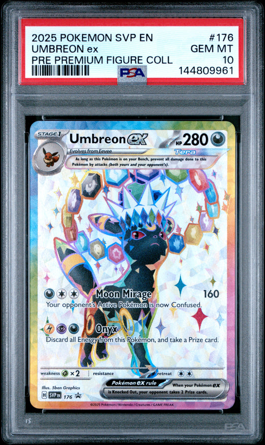 PSA GEM MT 10 Umbreon ex 176 PRE PREMIUM FIGURE COLL English SVP Black Star Promos Pokemon 2025