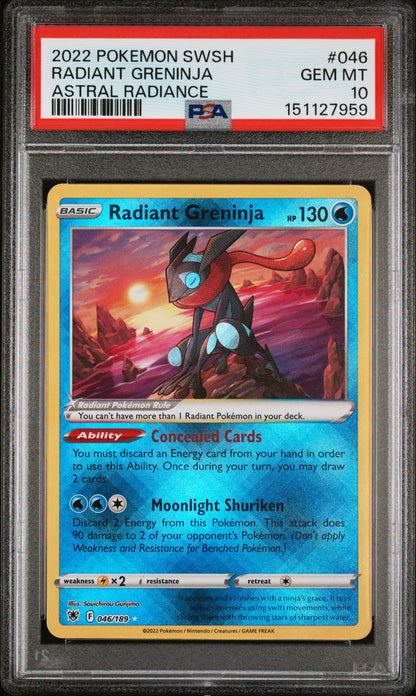 PSA GEM MT 10 Radiant Greninja 046 ASTRAL RADIANCE English SWSH Astral Radiance Pokemon 2022