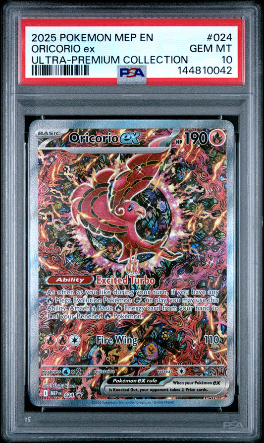 PSA GEM MT 10 Oricorio ex 024 ULTRA-PREMIUM COLLECTION English Me Black Star Promo Pokemon 2025