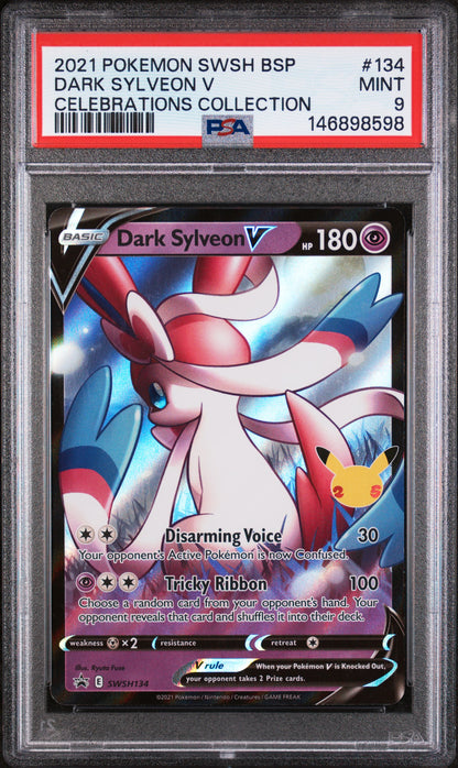 PSA MINT 9 Dark Sylveon V 134 CELEBRATIONS COLLECTION English SWSH Black Star Promo Pokemon 2021