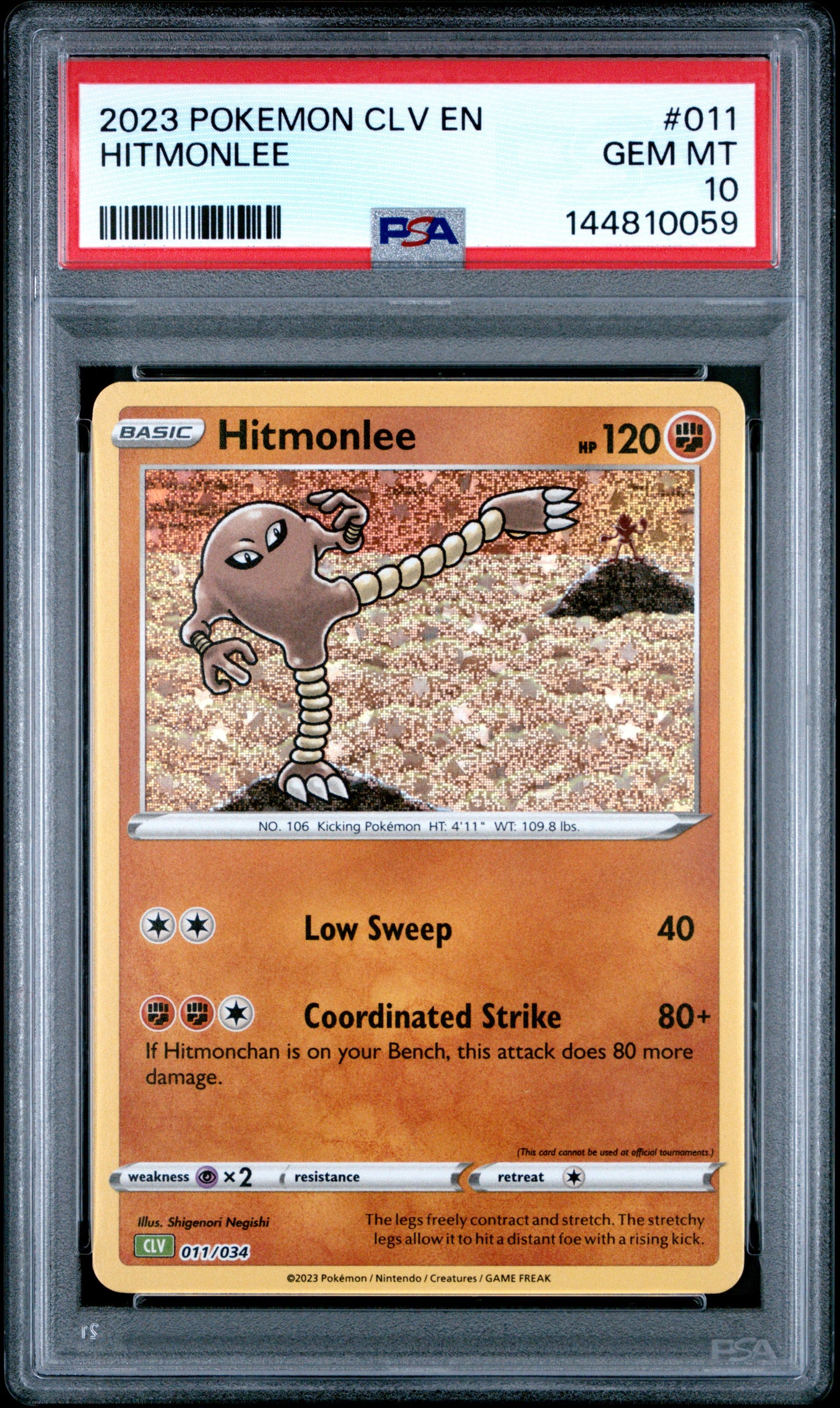 PSA GEM MT 10 Hitmonlee 011  English Trading Card Game Classic Venusaur & Lugia ex Deck Pokemon 2023