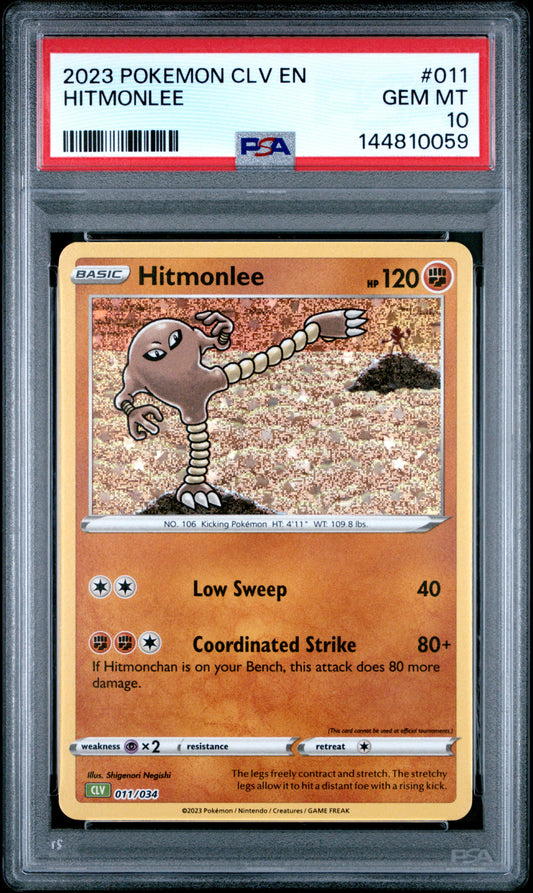 PSA GEM MT 10 Hitmonlee 011  English Trading Card Game Classic Venusaur & Lugia ex Deck Pokemon 2023
