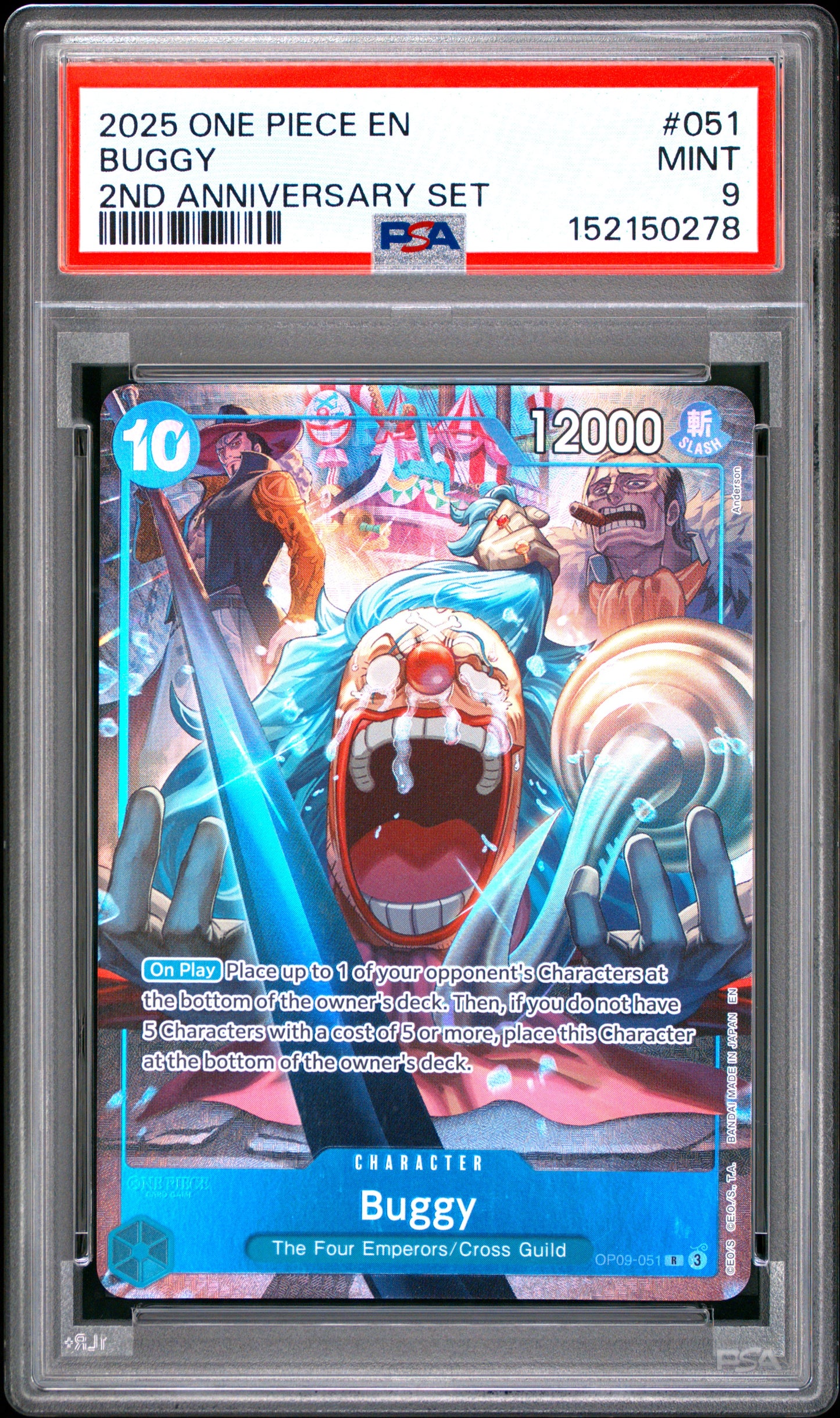 PSA MINT 9 Buggy 051  English English Version 2nd Anniversary Set One Piece 2025
