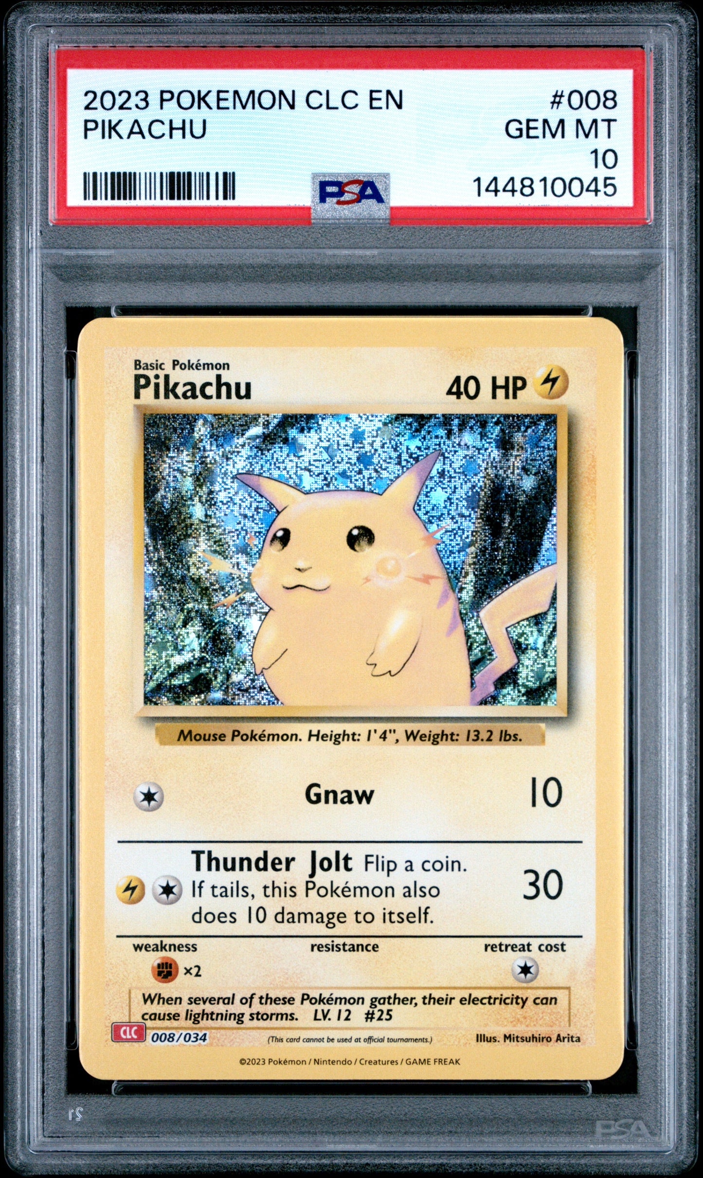 PSA GEM MT 10 Pikachu 008  English Trading Card Game Classic  Pokemon 2023