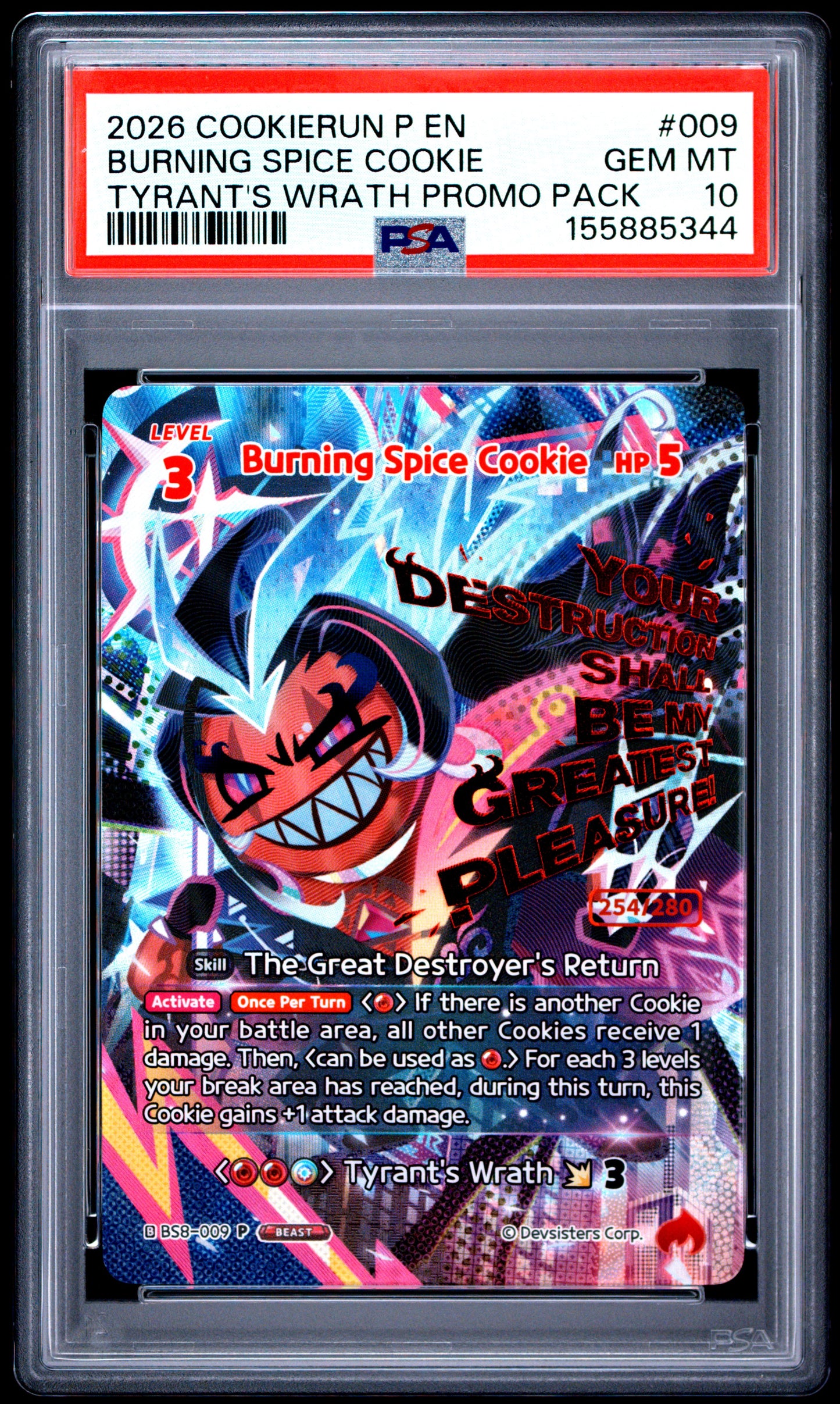 PSA GEM MT 10 Burning Spice Cookie 009 TYRANT'S WRATH PROMO PACK English Promos CookieRun: Braverse 2026