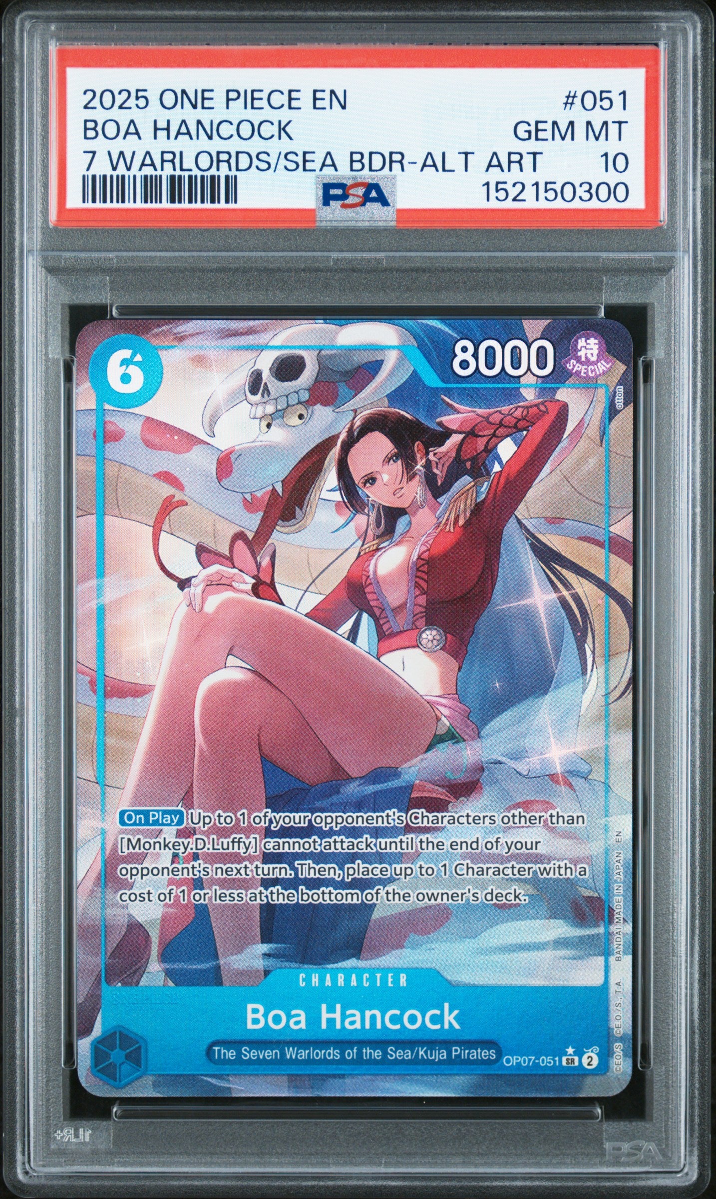 PSA GEM MT 10 Boa Hancock 051 7 WARLORDS/SEA BDR-ALT ART English Seven Warlords Of The Sea Binder Set One Piece 2025