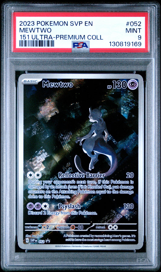 PSA MINT 9 Mewtwo 052 151 ULTRA-PREMIUM COLL English SVP Black Star Promos Pokemon 2023