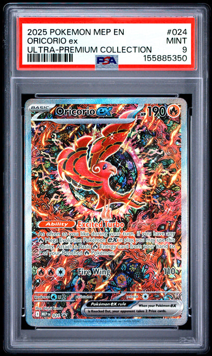 PSA MINT 9 Oricorio ex 024 ULTRA-PREMIUM COLLECTION English Me Black Star Promo Pokemon 2025
