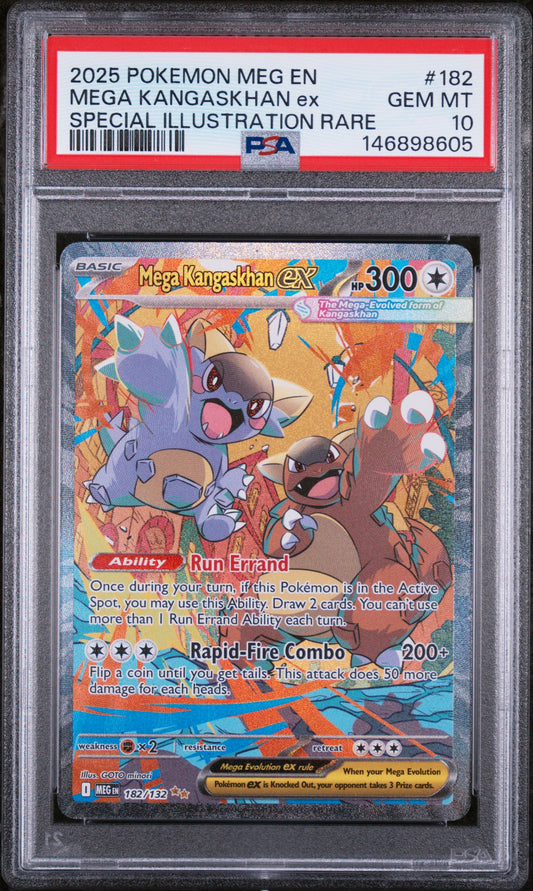 PSA GEM MT 10 Mega Kangaskhan ex 182 SPECIAL ILLUSTRATION RARE English Mega Evolution Pokemon 2025