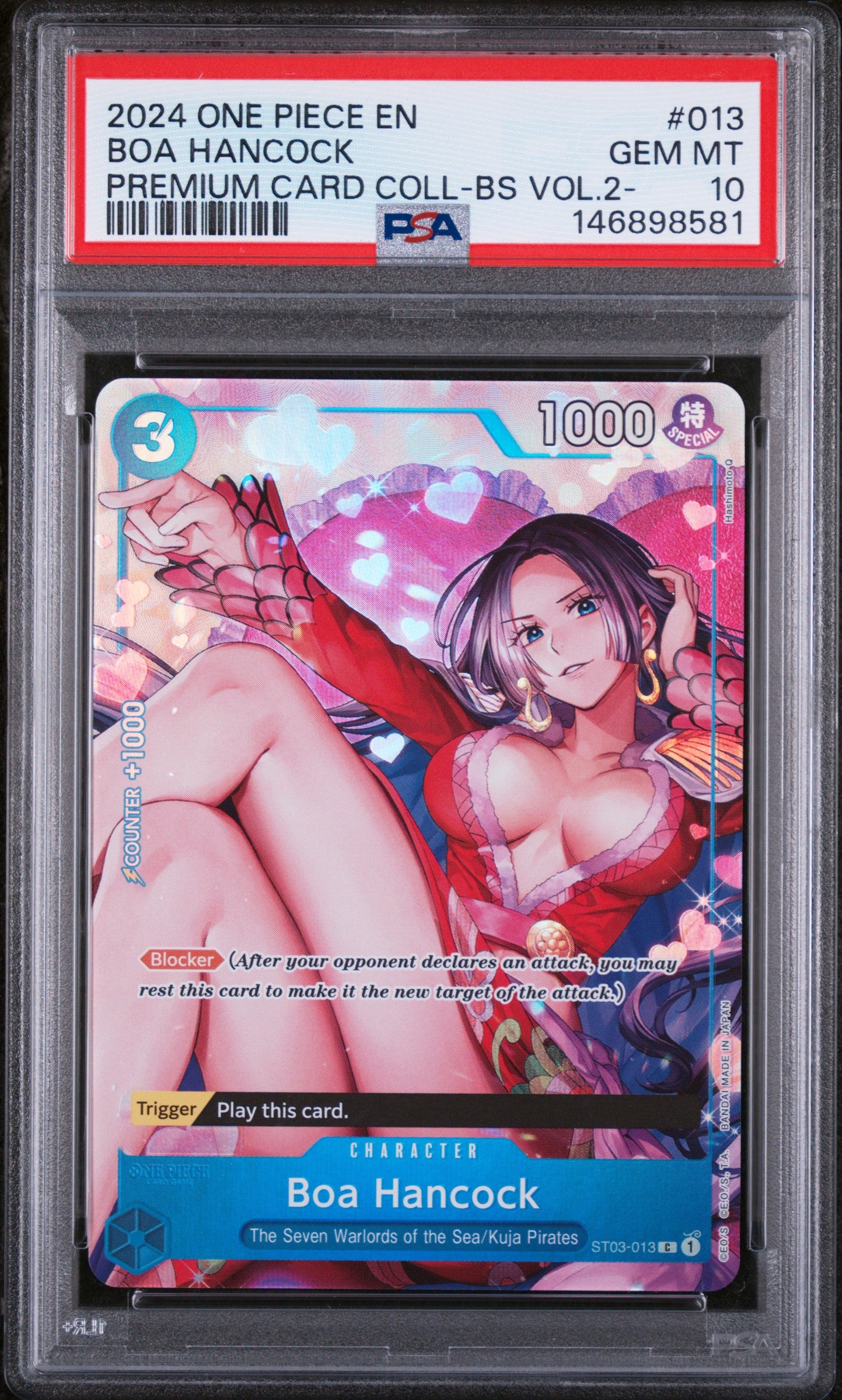 PSA GEM MT 10 Boa Hancock 013 PREMIUM CARD COLL-BS VOL.2- English  One Piece 2024