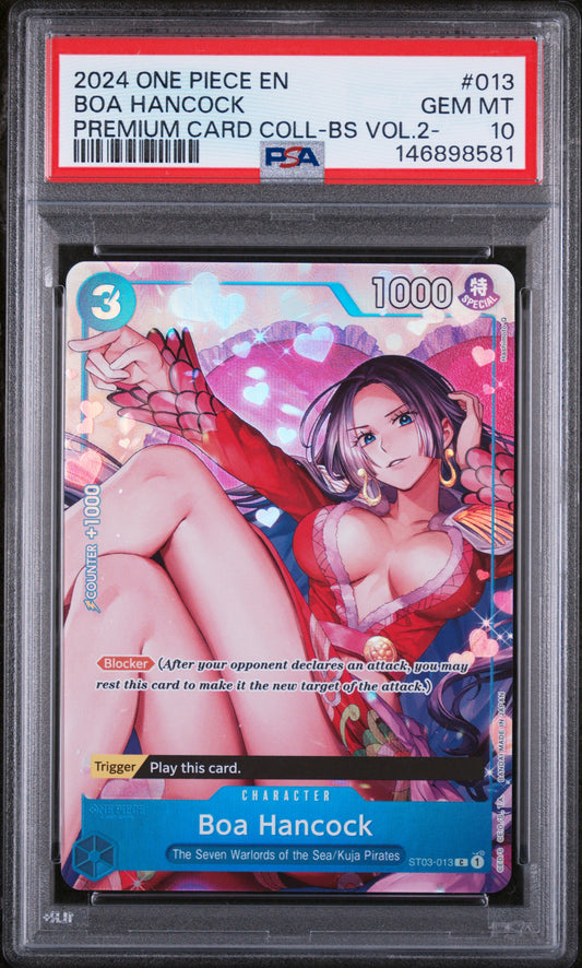 PSA GEM MT 10 Boa Hancock 013 PREMIUM CARD COLL-BS VOL.2- English  One Piece 2024