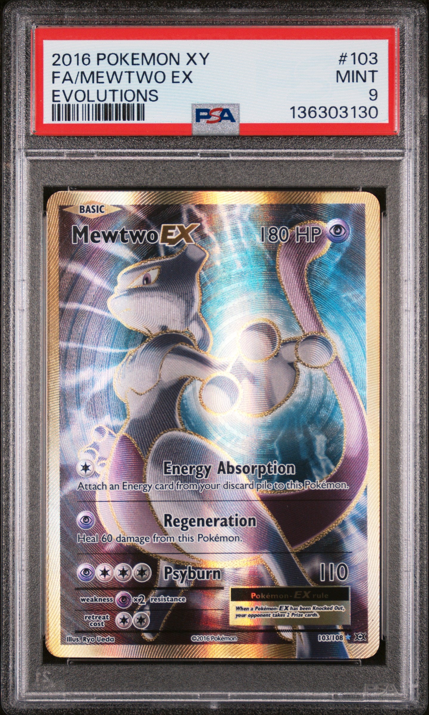 PSA MINT 9 Mewtwo ex 103 EVOLUTIONS English XY Evolutions Pokemon 2016