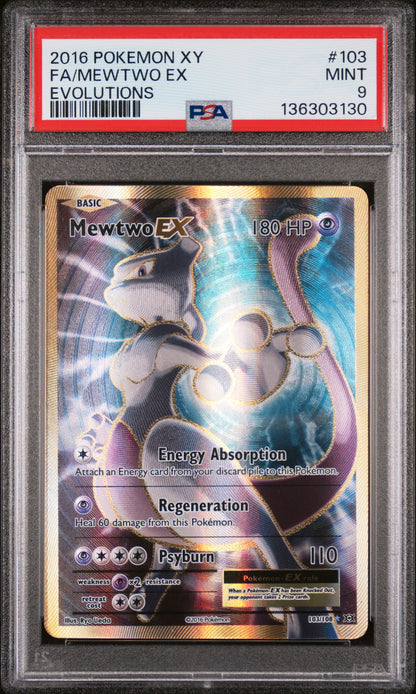 PSA MINT 9 Mewtwo ex 103 EVOLUTIONS English XY Evolutions Pokemon 2016