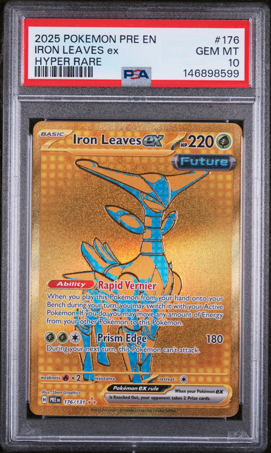 PSA GEM MT 10 Iron Leaves ex 176 HYPER RARE English Prismatic Evolutions Pokemon 2025