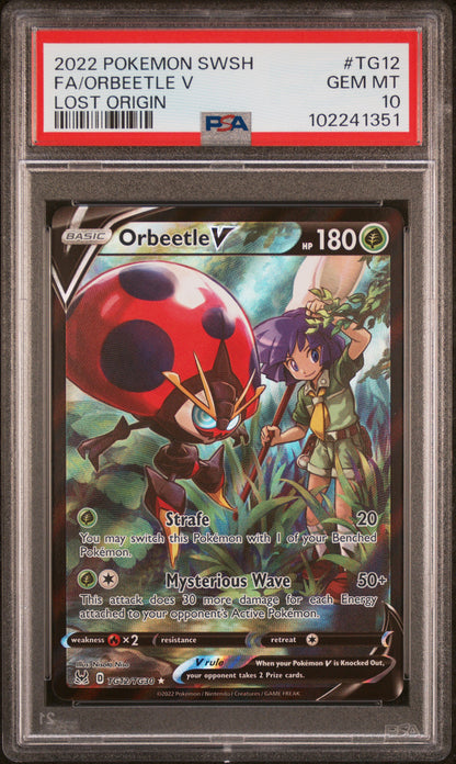 PSA GEM MT 10 Orbeetle V TG12 LOST ORIGIN English SWSH Lost Origin Pokemon 2022