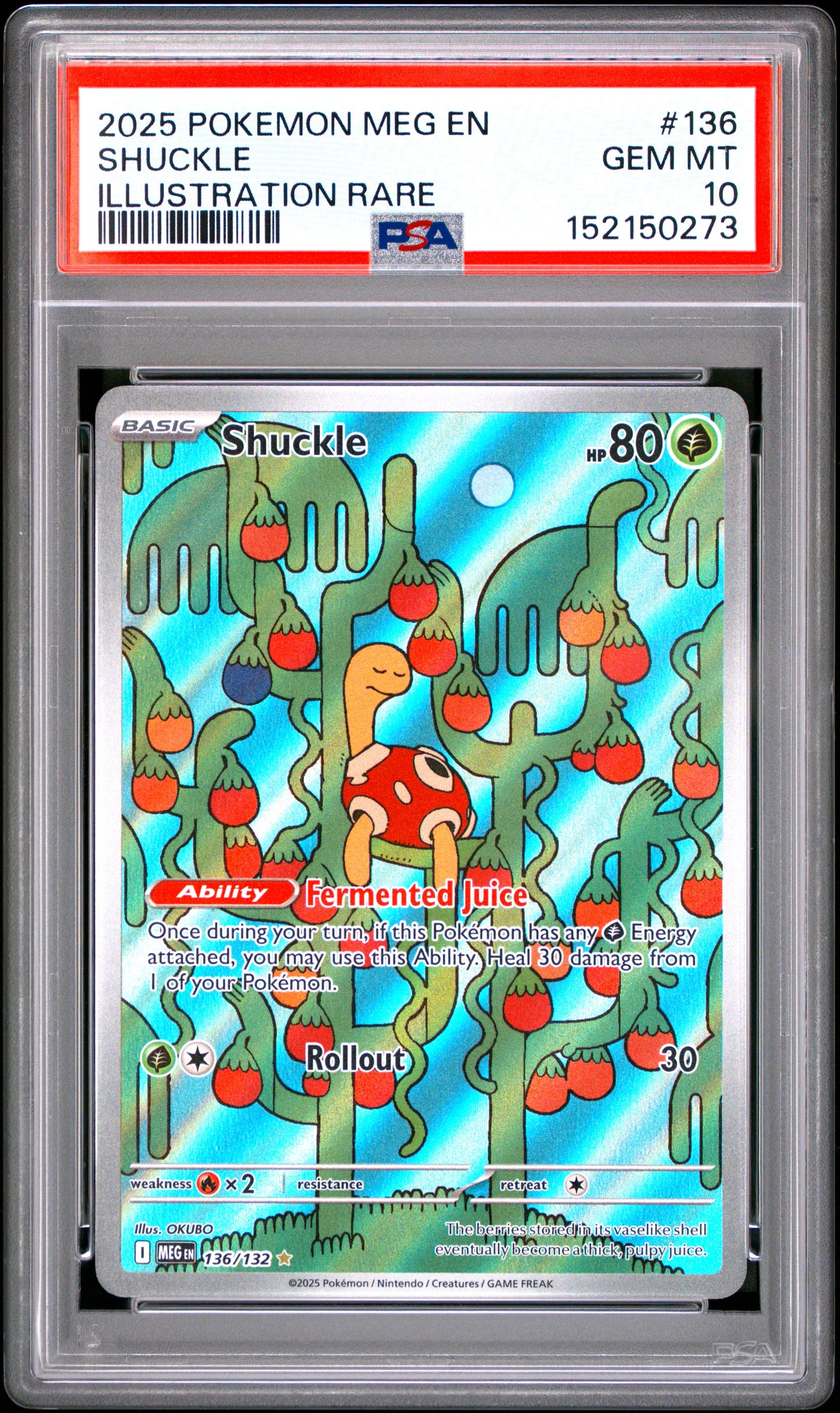 PSA GEM MT 10 Shuckle 136 ILLUSTRATION RARE English Mega Evolution Pokemon 2025