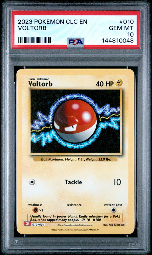 PSA GEM MT 10 Voltorb 010  English Trading Card Game Classic  Pokemon 2023