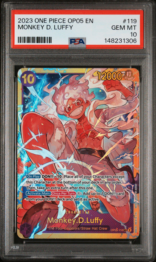 PSA GEM MT 10 Monkey D. Luffy 119  English Awakening Of The New Era One Piece 2023