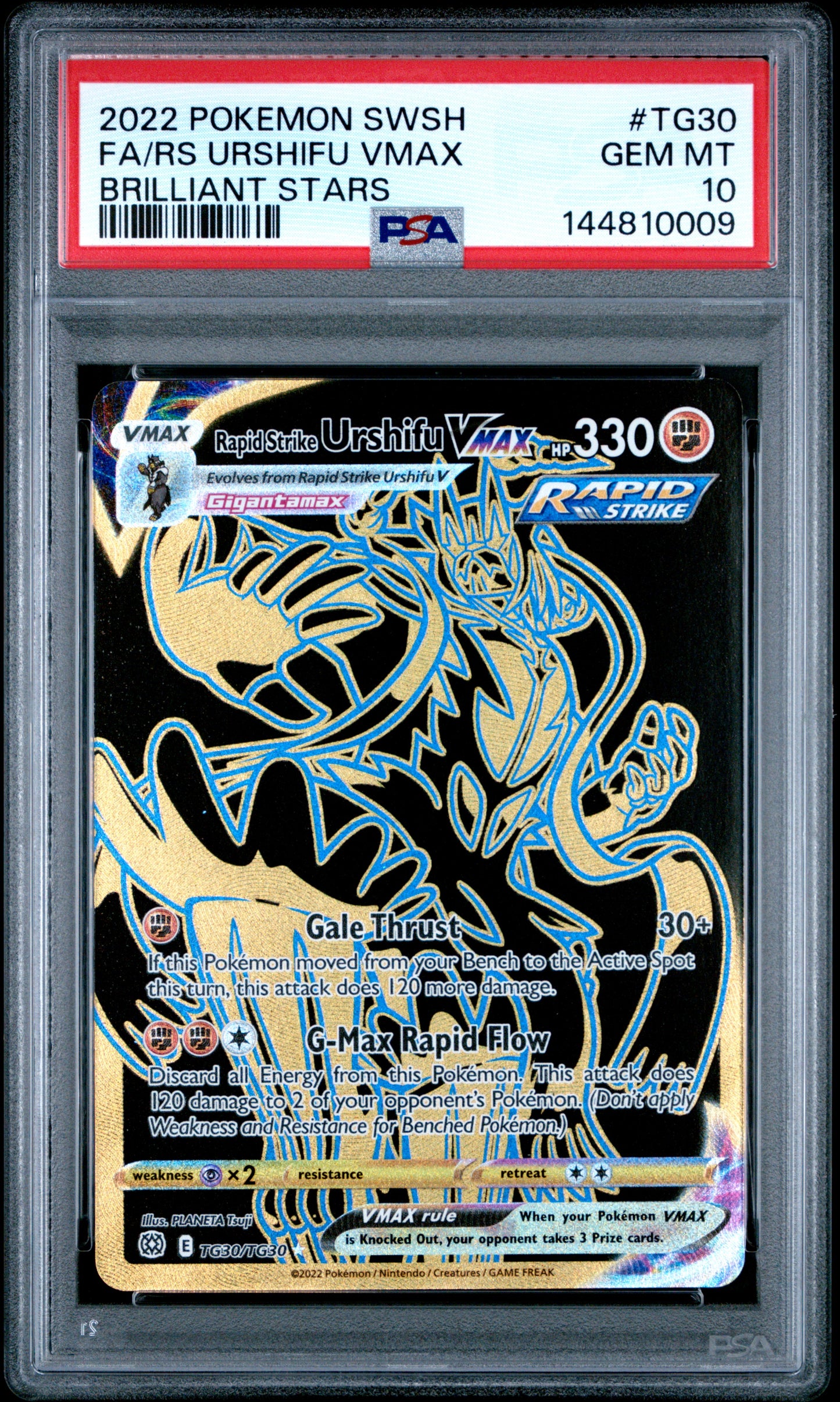 PSA GEM MT 10 Rs Urshifu VMAX TG30 BRILLIANT STARS English SWSH Brilliant Stars Pokemon 2022