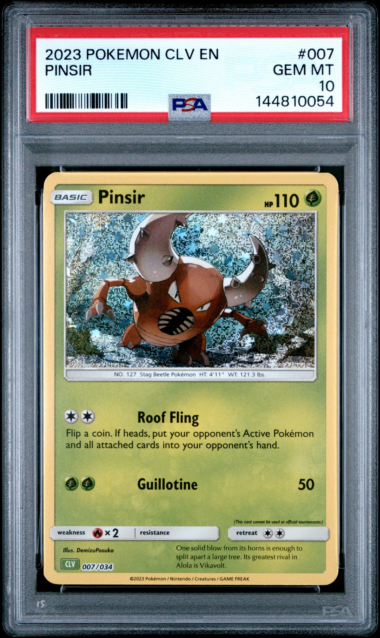 PSA GEM MT 10 Pinsir 007  English Trading Card Game Classic Venusaur & Lugia ex Deck Pokemon 2023