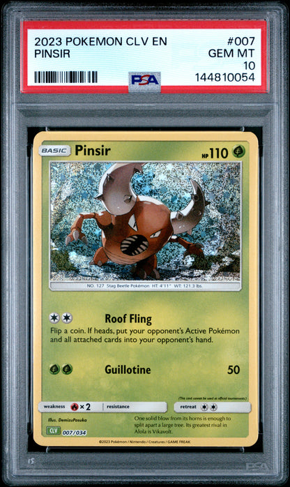 PSA GEM MT 10 Pinsir 007  English Trading Card Game Classic Venusaur & Lugia ex Deck Pokemon 2023